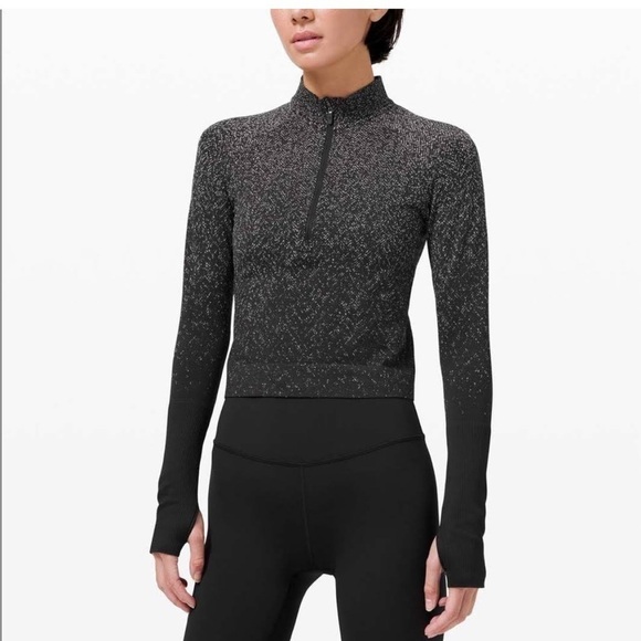 lululemon athletica Tops - Lululemon Rest Less Crop 1/2 Zip.  Size 8